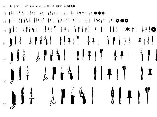 Cut Point font waterfall